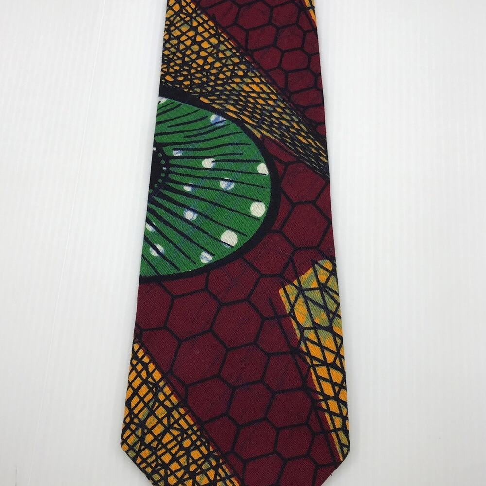 Vintage 70s Disco The Men’s Shop African Ankara Wax Print Tie 59”